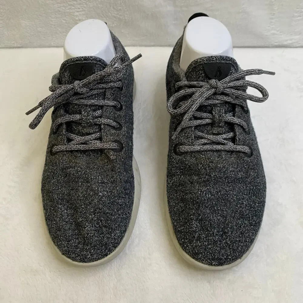 Allbirds Mens 9 Dark Gray Wool Runners Sneakers Shoes Lace Up Athletic Comfort